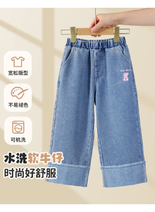 peppa Pig Spring Girls' Versatile Jeans - Comfortable Kids' Casual Pants - Image 1