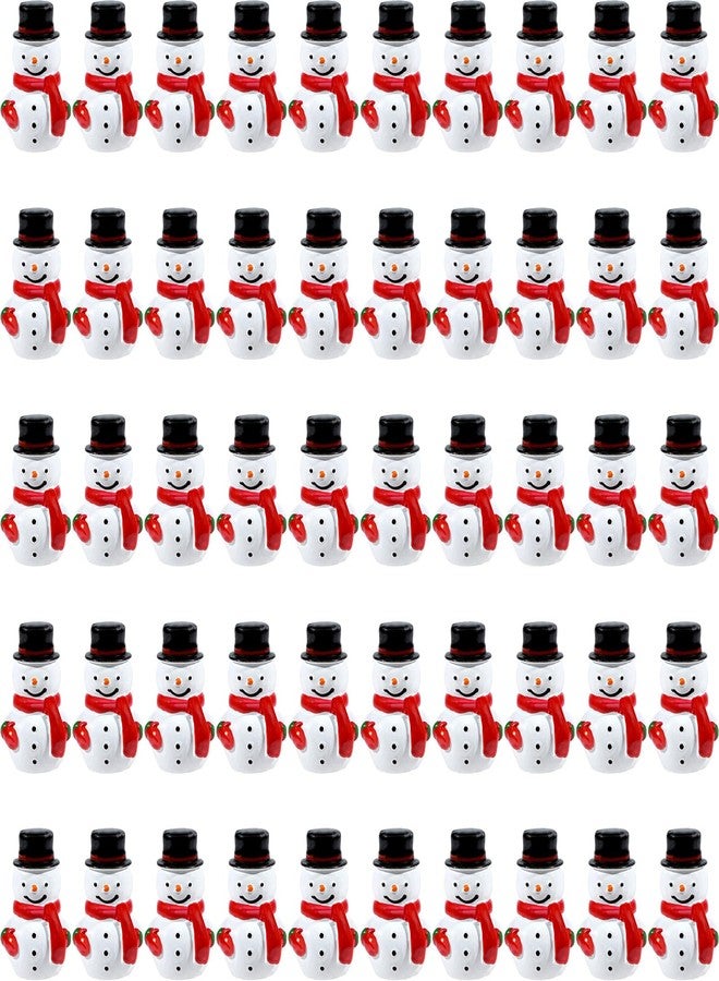Exasinine 50 Pcs Mini Christmas Snowman Figurines Hand-Painted Resin Snowman Ornaments Cute Holiday Party Favors Miniature Xmas Decorations for Stocking Stuffers Tabletop Decor - Image 1