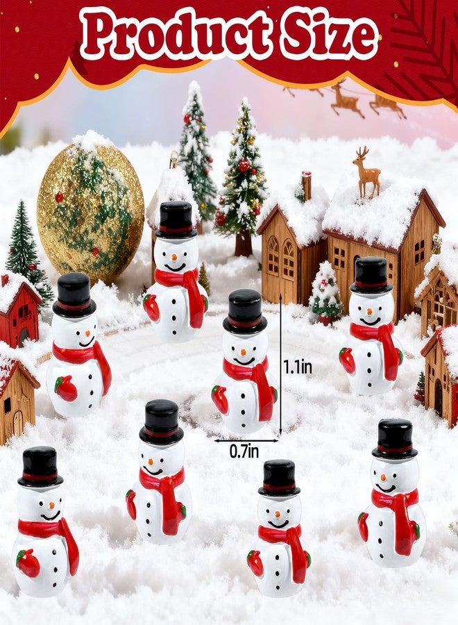 Exasinine 50 Pcs Mini Christmas Snowman Figurines Hand-Painted Resin Snowman Ornaments Cute Holiday Party Favors Miniature Xmas Decorations for Stocking Stuffers Tabletop Decor - Image 2