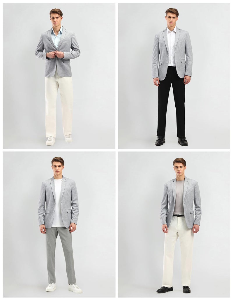 Arrow Slim Fit Blazer for Men, Single-Breasted, Notch Lapel Collar Mens Blazers 44, Light Grey - Image 4