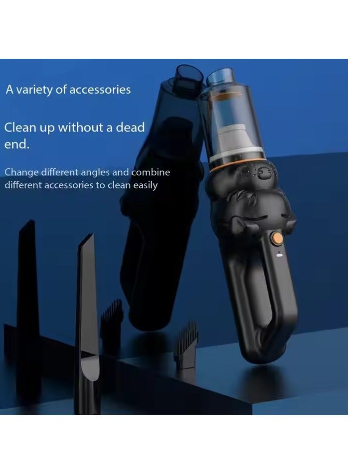 Cordless Handheld Vacuum Cleaner – Portable Car Vacuum with Brushless Motor, Type-C Charging, Reusable Filters & Attachments – Lightweight Mini Vacuum for Home, Office, Pet Hair & Kitchen Cleaning