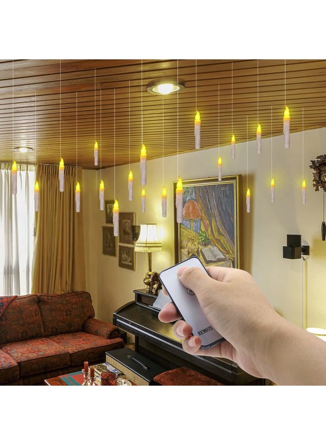 PChero 6pcs LED Taper Candles with Remote Control, Battery Operated Flameless Flickering Window Candlesticks, Dripless Handheld Pillar Candles for Party Classroom Church Decorations - Image 2