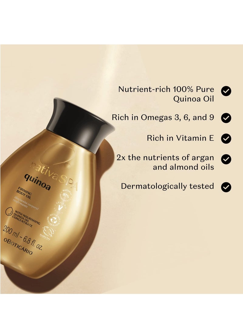 Nativa SPA by O Boticario Quinoa Hydrating Body Oil, Soft and Healthy Skin, 6.8 oz. (200 ml) - Image 3