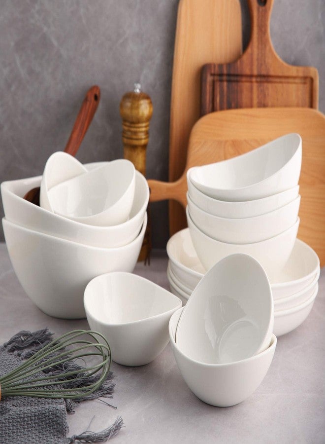 Samsle Porcelain Large Serving Bowl Set (9 inch),48 Oz Big Salad bowls, Large Serving Dishes for Entertaining, Party Dinner,Side Dishes, Oval Shape, Microwave & Dishwasher Safe,Set of 2, White - Image 4