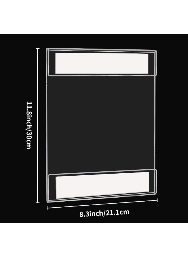 Slasa SLASA A4 Clear Acrylic Sign Holders with Adhesive Tape – 12 Pcs Wall-Mounted Poster & Document Display Frames – No Drilling Acrylic Wall Sign Holders for Office, Store, Restaurant  - Image 2