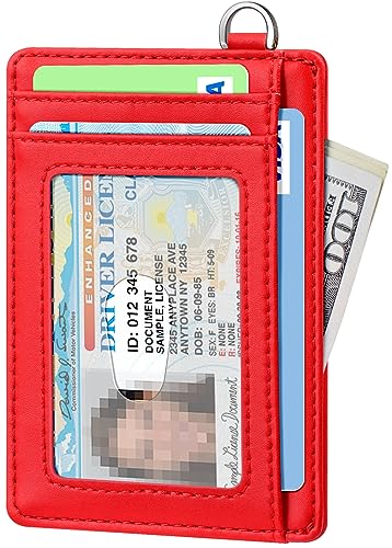 FurArt Slim Minimalist Wallet, Front Pocket Wallets, RFID Blocking, Credit Card Holder for Men-Scarlet - Image 2