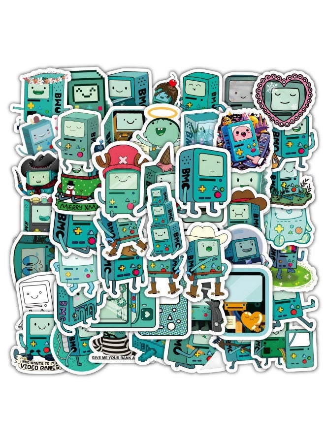 NIBEMINENT 60 Pcs Cartoon BMO Deco Kit Waterproof Stickers, High Definition Printing Bright Colors, Suitable for Laptop Skateboard Luggage Water Bottle Guitar DIY  - Image 2