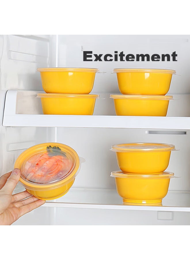 Maryya Meili Ya Disposable Round Lunch Boxes 360ml*12 Set, Thickened Takeout Picnic Containers With Lids, Microwave Safe Plastic Food Storage - Image 2