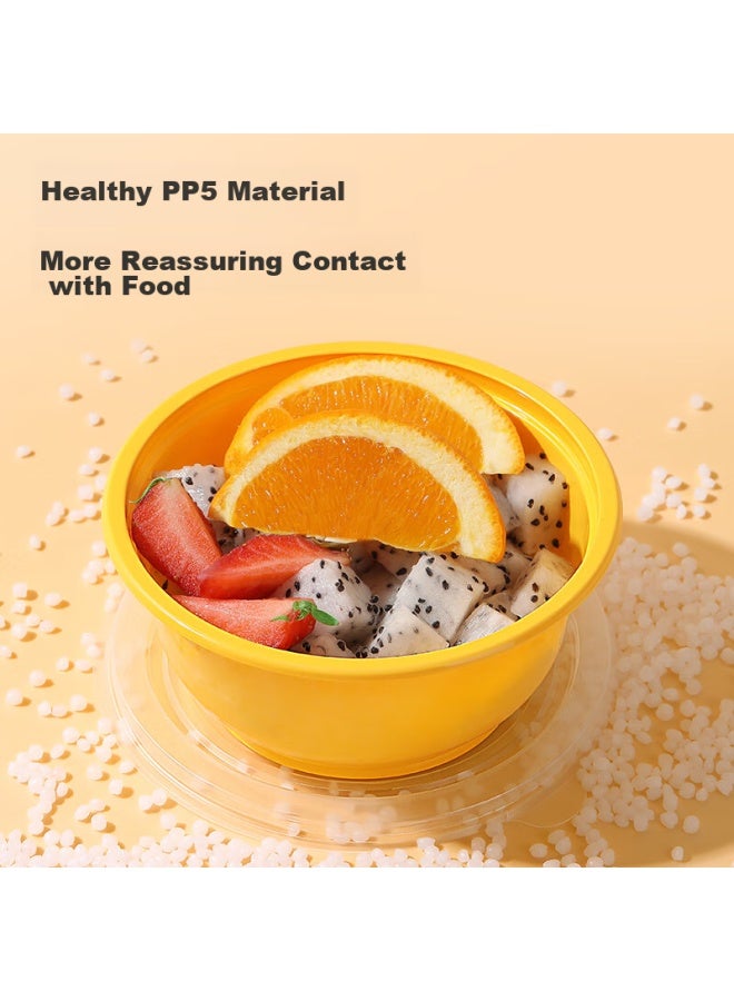 Maryya Meili Ya Disposable Round Lunch Boxes 360ml*12 Set, Thickened Takeout Picnic Containers With Lids, Microwave Safe Plastic Food Storage - Image 4