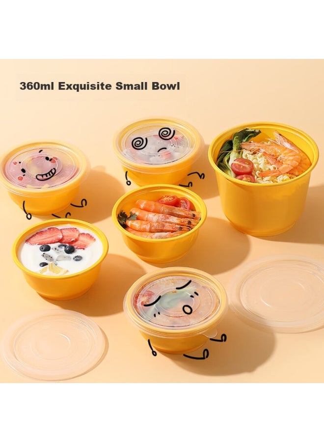 Maryya Meili Ya Disposable Round Lunch Boxes 360ml*12 Set, Thickened Takeout Picnic Containers With Lids, Microwave Safe Plastic Food Storage - Image 3