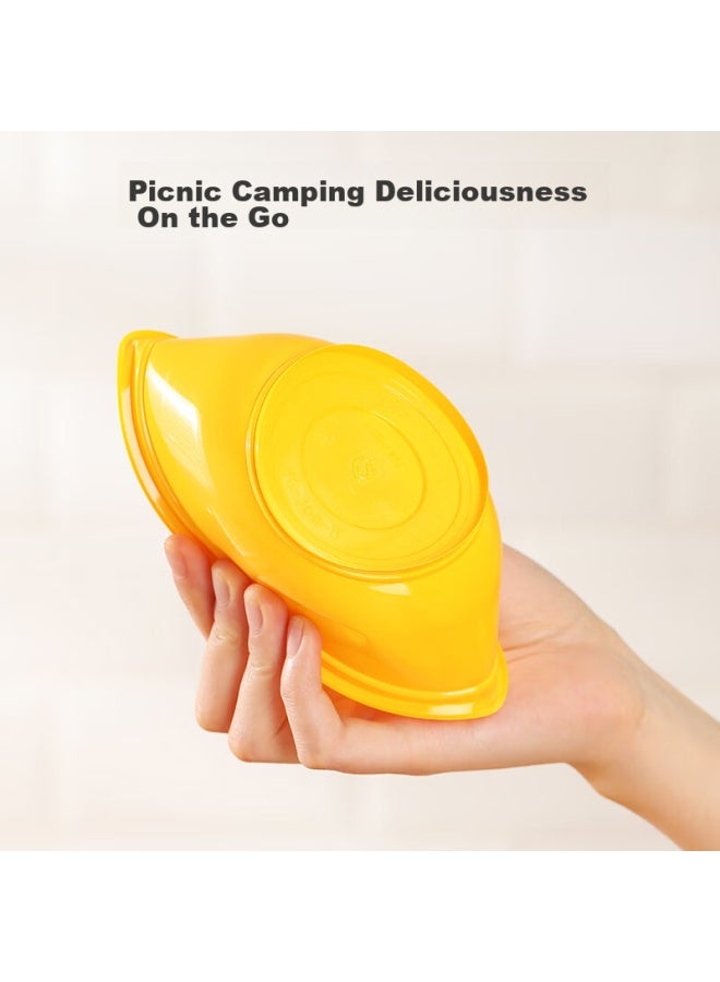 Maryya Meili Ya Disposable Round Lunch Boxes 360ml*12 Set, Thickened Takeout Picnic Containers With Lids, Microwave Safe Plastic Food Storage - Image 5