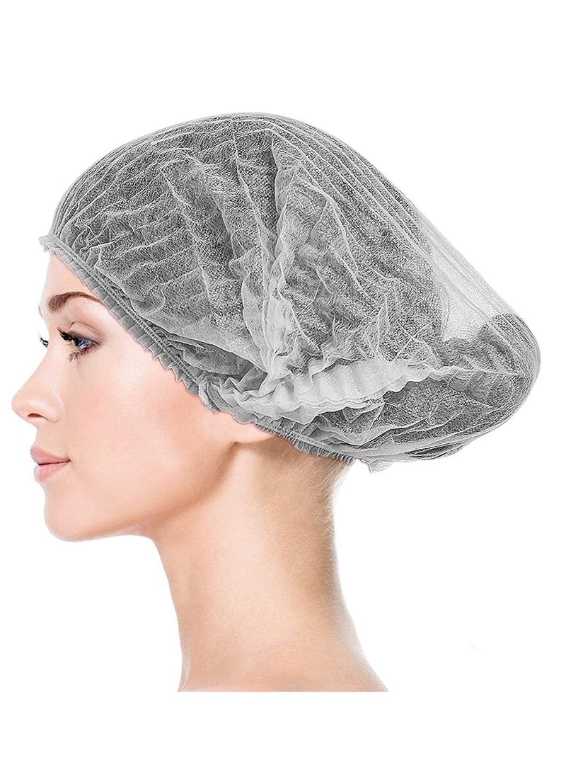 SAQOWARE 100 Peice Disposable Hair Net/Mob Caps/Hair Caps-White with elastic stretch band Polypropylene Hats  - Image 3