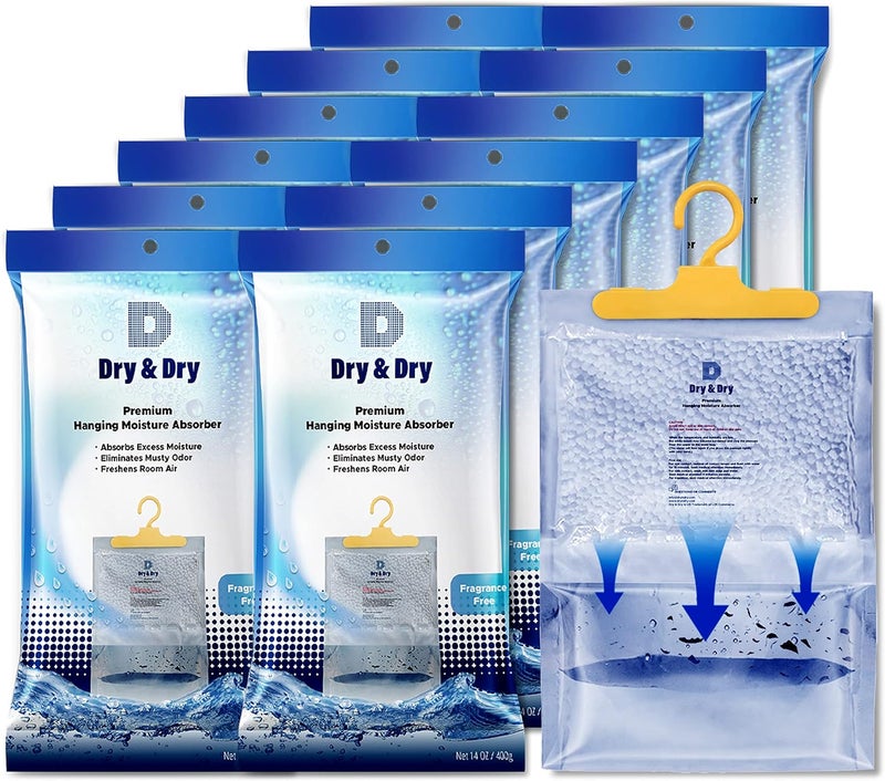 DRYDRY 16 Pack[7 OZ] Premium Moisture Absorbers Dehumidifiers for Home Dehumidifier for Basement Dehumdifiers for Bedroom Small Dehumidifiers - Dehumidifiers Moisture Absorber, Blue & White - Image 1