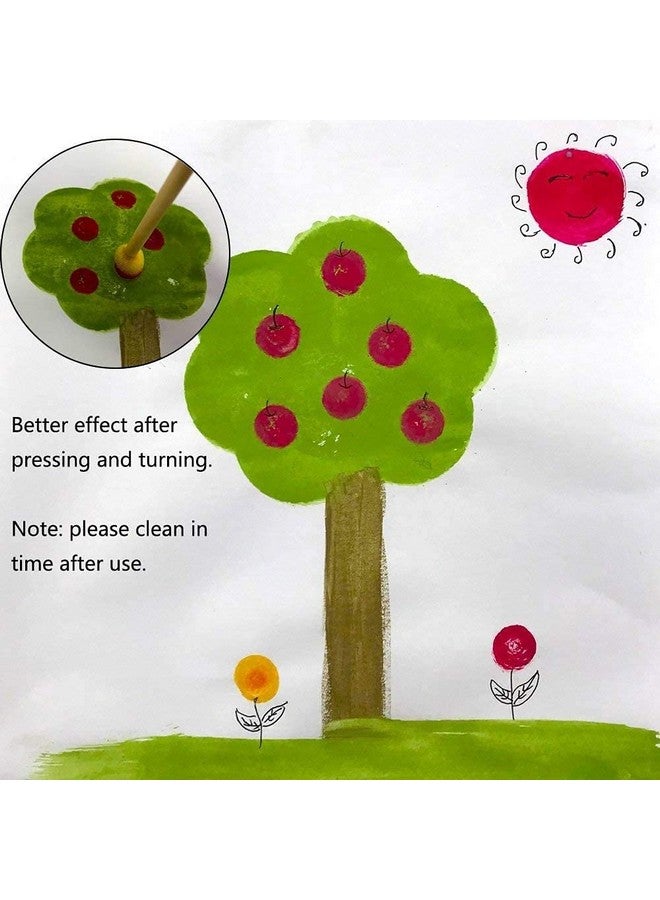 WAFJAMF 28-Pieces Assorted Size Round Sponges Brush Set, Paint Tools For Kids - Image 4