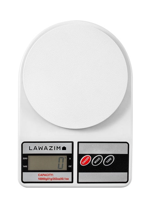 Digital Kitchen Scale -White- Electronic Food Scale with Precision Measurement and Tare Button -for Cooking, Baking, Meal Preparation, and Portion Control -for Home Cooks and Professionals Use