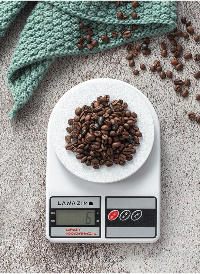 LAWAZIM - Digital Kitchen Scale -White- Electronic Food Scale with Precision Measurement and Tare Button -for Cooking, Baking, Meal Preparation, and Portion Control -for Home Cooks and Professionals Use - Image 1