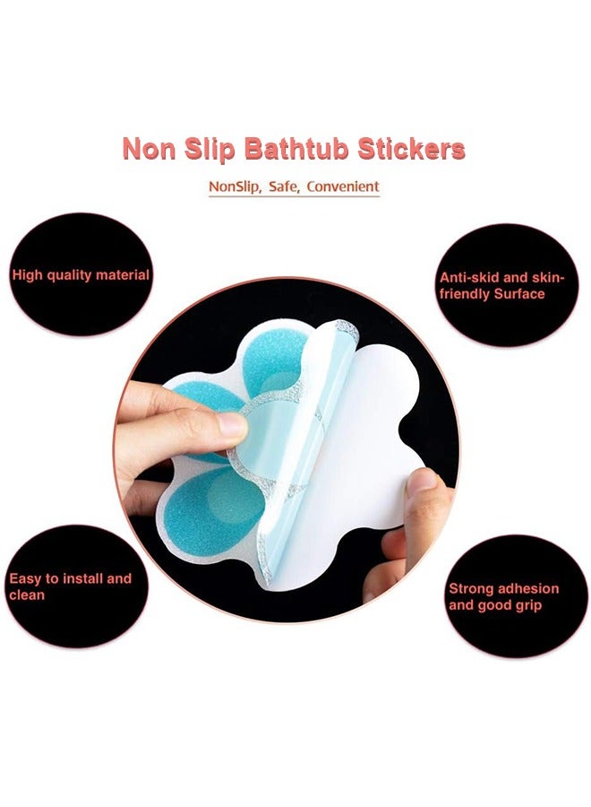 20 قطع غير زلة ملصقات حوض الاستحمام ، الطفل دش الكلمة عدم الانزلاق ملصقات الزهور الزاهية يزين مع مكشطة قسط - Image 2
