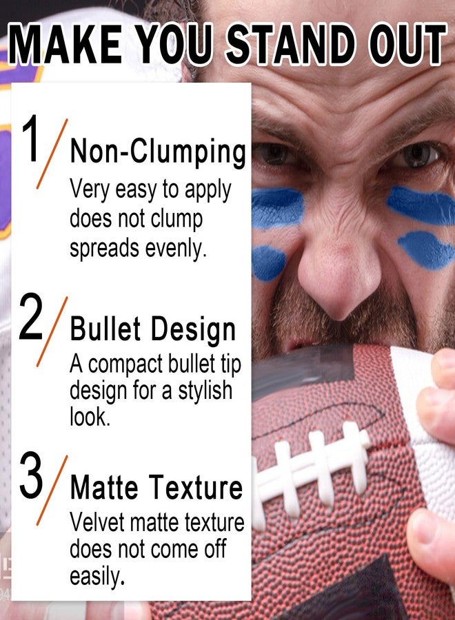 QIUFSSE Blue Face Paint Stick Professional Eye Black Baseball Softballs Football,Blue Body Painting for Clown Halloween Zombie Vampire Skeleton Cosplay SFX Makeup（Blue） - Image 3