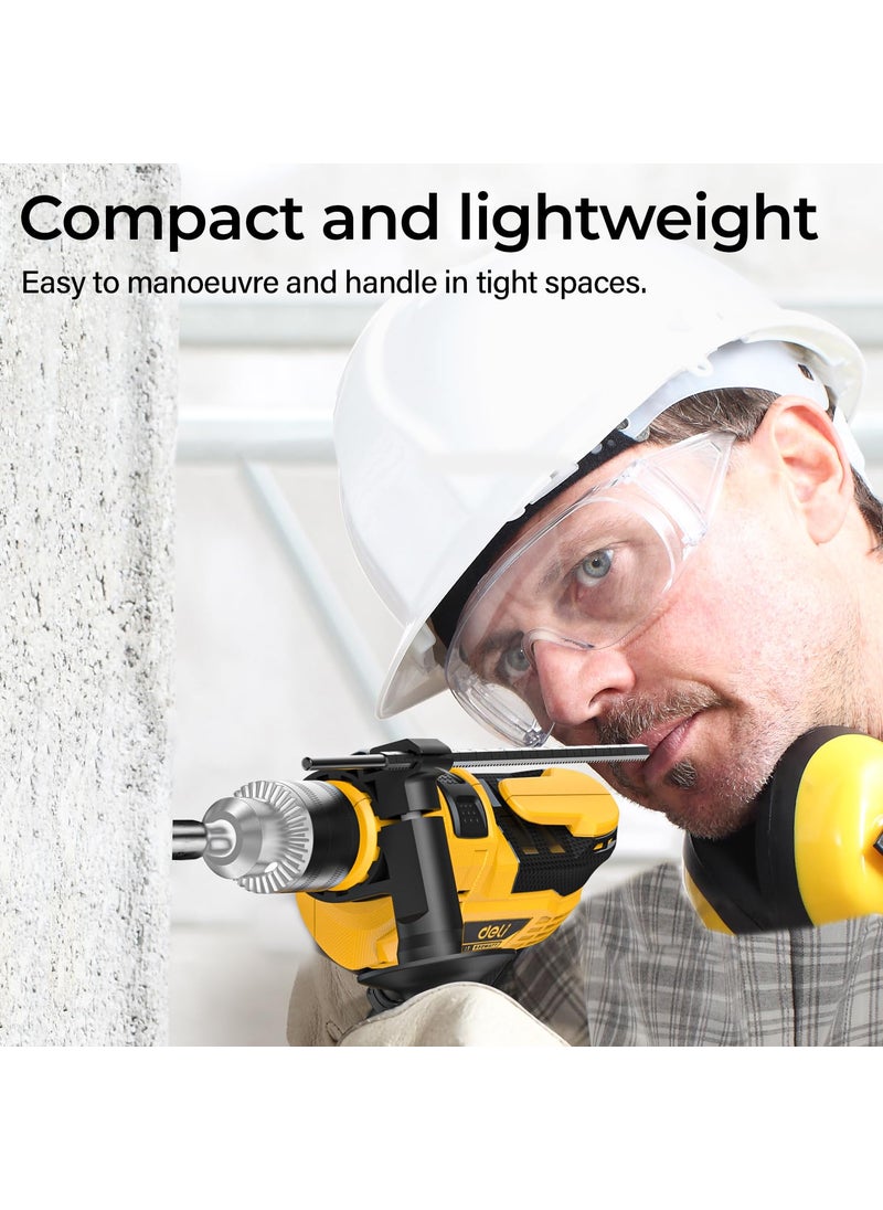 Deli Deli DLCZ13E5 650W Corded Electric Impact Drill with 03000RPM NoLoad Speed 048000min Impact Rate 220240v 50hz60hz Drilling Tool for Wood Metal Masonry Pack of 1 Yellow  - Image 3