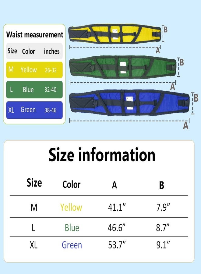 Ehucon Gait Belts with Padded Handles,Transfer Belts Physical Therapy Belt for Seniors Moving, Lifting Belt Assist Patient/Elderly(Blue, X-Large) - Image 2