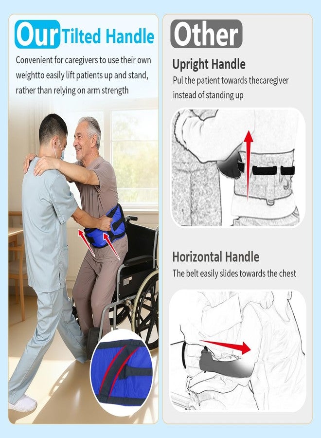 Ehucon Gait Belts with Padded Handles,Transfer Belts Physical Therapy Belt for Seniors Moving, Lifting Belt Assist Patient/Elderly(Blue, X-Large) - Image 5