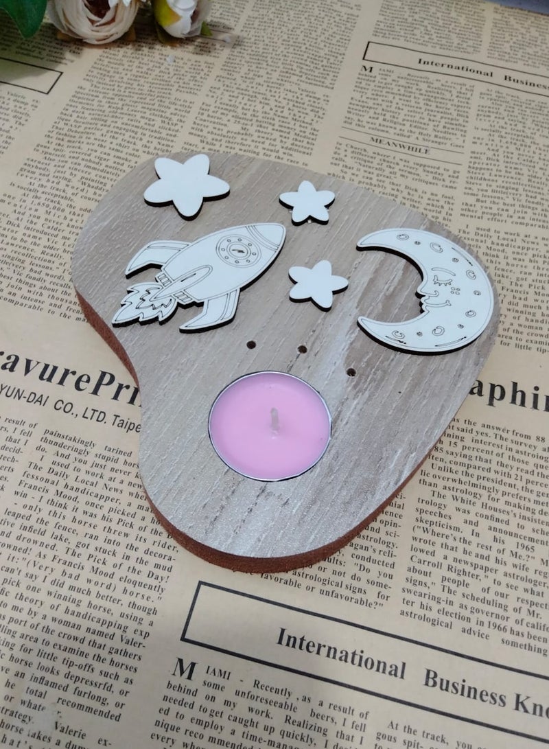 A wooden candle and incense holder with a sophisticated decorative touch - Image 2