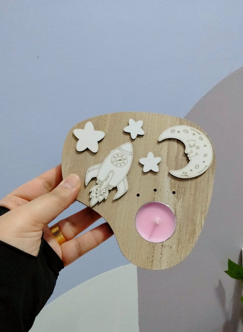 A wooden candle and incense holder with a sophisticated decorative touch - Image 3