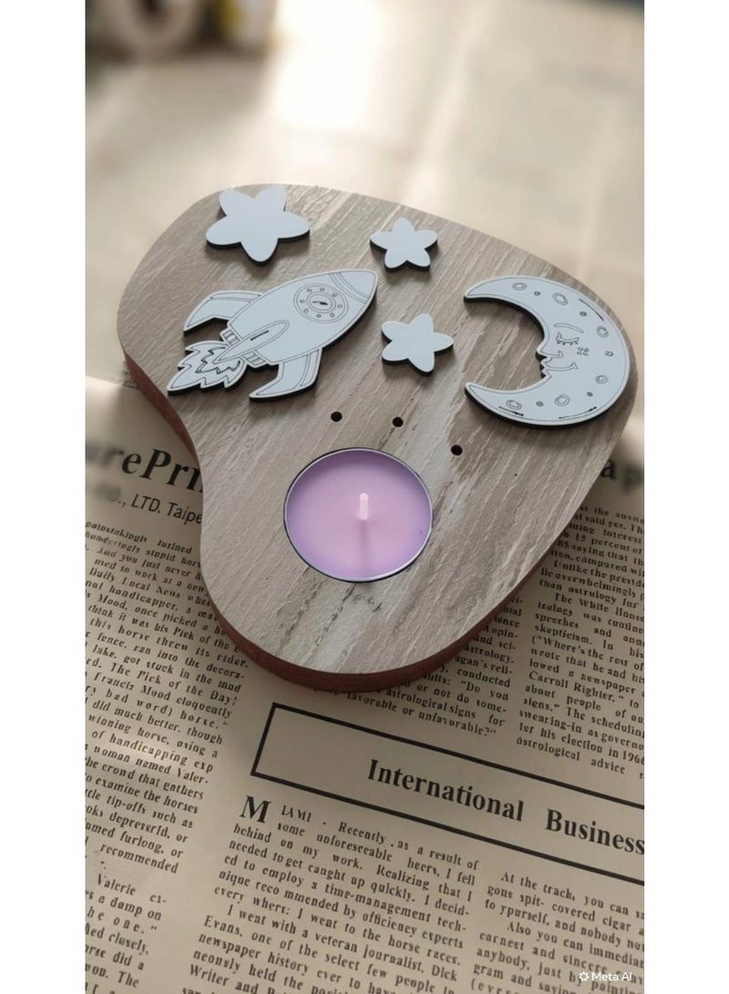 A wooden candle and incense holder with a sophisticated decorative touch - Image 4