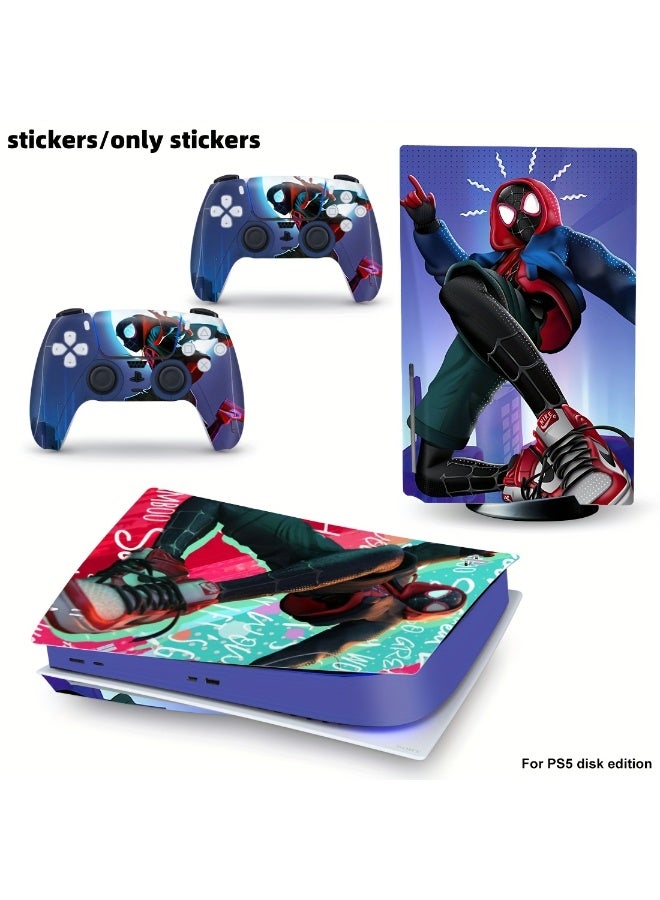 [Decals Only]Myers leap Spider-Man themed Playstation 5 console - Premium vinyl sticker (disc drive) - Waterproof and dustproof Eye-catching illustration design - Image 1