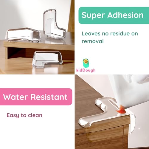KidDough Baby Proofing Corner Guards, Corner Protector for Sharp Edges, Table Corner Protector for Baby Safety (L Shape Transparent) - Image 3