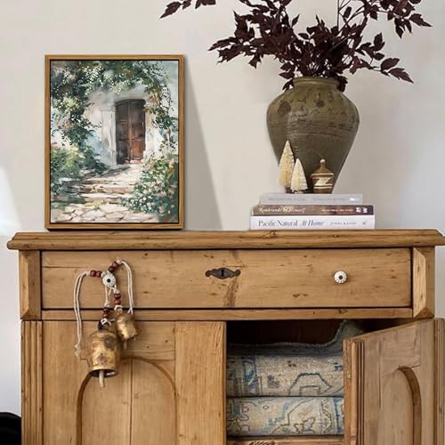AKWISH Floating Framed Canvas Vintage Wall Art Rustic Cottage Spring Garden Oil Paintings Print Country Floral Pictures Wall Decor for Living Room Bedroom Office Home Decor 8x10 inch - Image 3