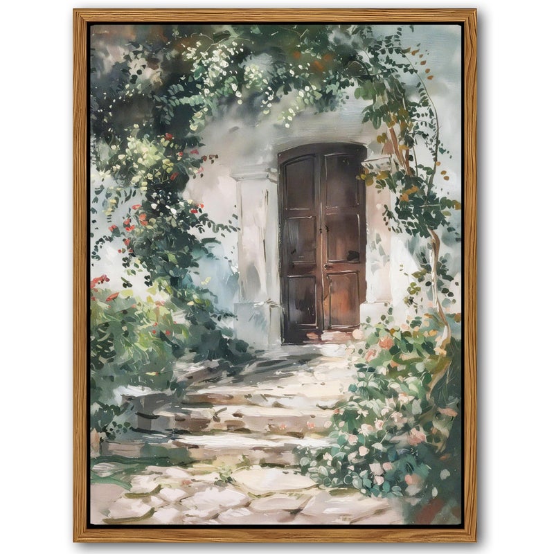 AKWISH Floating Framed Canvas Vintage Wall Art Rustic Cottage Spring Garden Oil Paintings Print Country Floral Pictures Wall Decor for Living Room Bedroom Office Home Decor 8x10 inch - Image 2