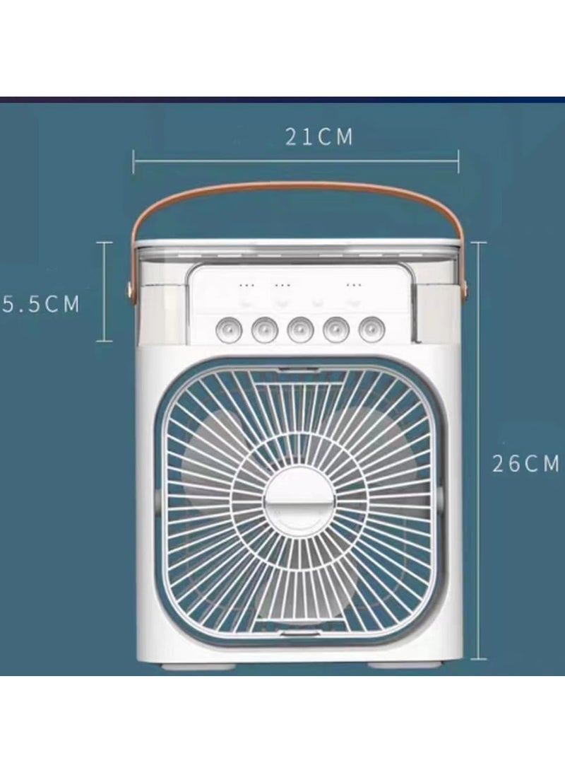 Generic - Portable Air Conditioner Fan, 500 ml Water Tank USB Personal Cooler, Mini Humidifier Fan with 7 Colors LED Light, 3 Timer, 3 Wind Speeds, 3 Spray Modes for Office Home - Image 1