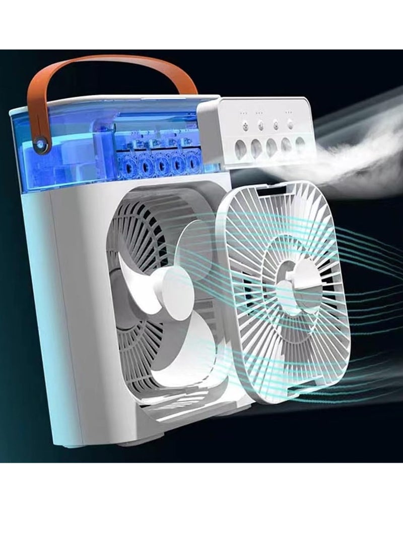 Generic - Portable Air Conditioner Fan, 500 ml Water Tank USB Personal Cooler, Mini Humidifier Fan with 7 Colors LED Light, 3 Timer, 3 Wind Speeds, 3 Spray Modes for Office Home - Image 1