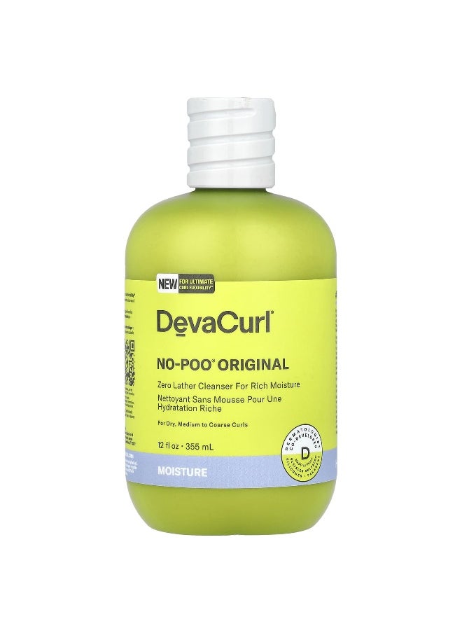 DevaCurl DevaCurl, No-Poo ® Original, Zero Lather Cleanser, For Dry, Medium to Coarse Curls, 12 fl oz (355 ml)  - Image 1