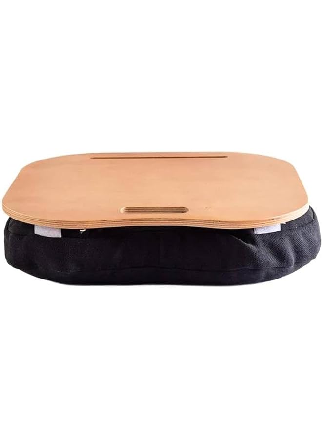 erorex Portal Lap Desk Wooden Top Lap Desk With Pillow For Laptop Built In Slot For Tablet Or Phone Lap Pad For Working Reading Writing Lap Board Black