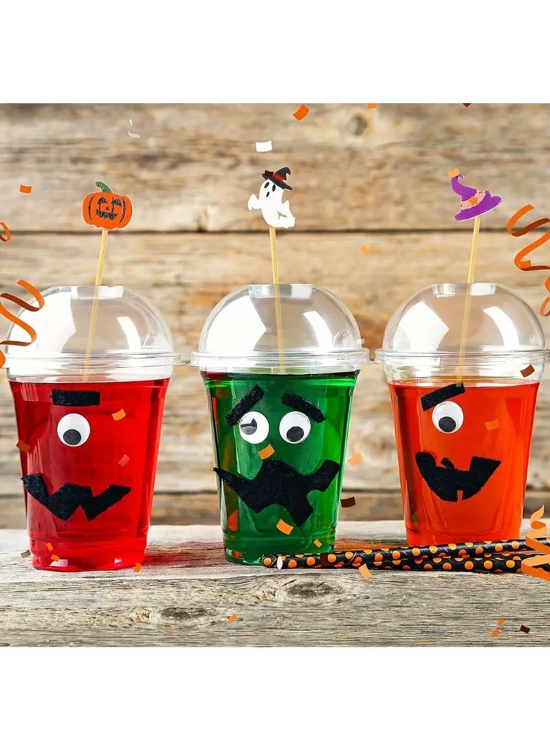 10 قطع من أعواد الكوكتيل الخشبية المزخرفة لحفلات الهالوين، على شكل خفاش قرع شبح للفواكه والكعك والكعك الصغير والمعجنات والحلويات والبسكويت والحلويات لتزيين أدوات المائدة بنفسك، خدعة أم حلوى مخيفة - Image 5