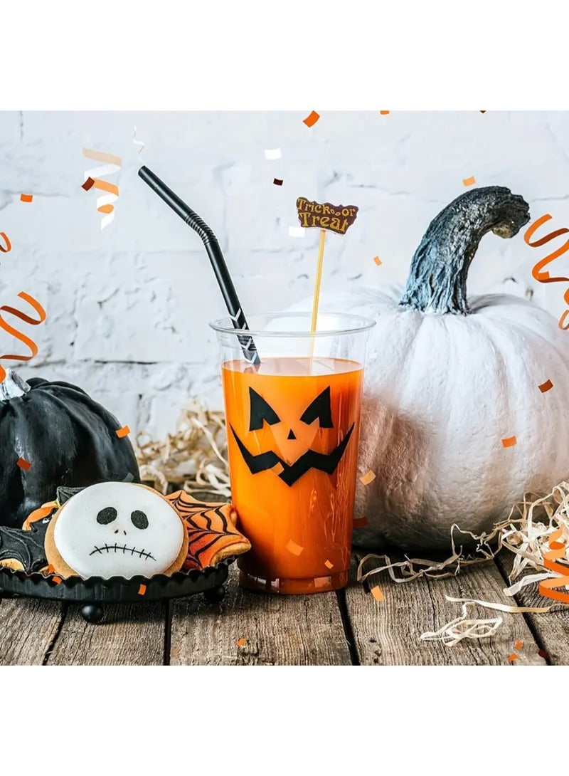 10 قطع من أعواد الكوكتيل الخشبية المزخرفة لحفلات الهالوين، على شكل خفاش قرع شبح للفواكه والكعك والكعك الصغير والمعجنات والحلويات والبسكويت والحلويات لتزيين أدوات المائدة بنفسك، خدعة أم حلوى مخيفة - Image 4