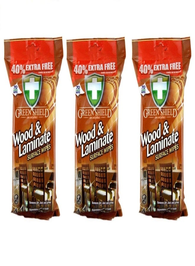Greenshield Wood & Laminate Wipes 70's Pack Of 3