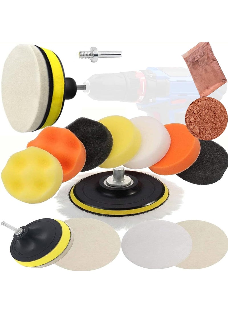 DIY Crafts DIY Crafts 500 Grm 3Kit Buffing Polishing Pad Kit 1 2 3 Kit 5811 Thread Backing Pad Adapters for Car Sanding Polishing Waxing Sealing Glaze Cerium Oxide500 Grm 3Kit  - Image 1