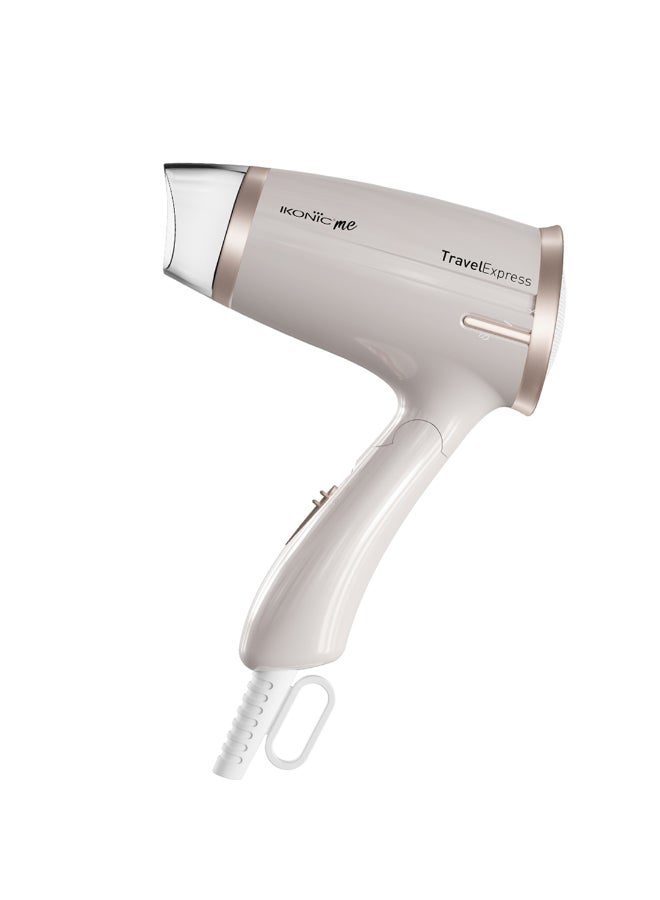 أي كونيك مجفف الشعر آيكونيك ترافيل إكسبريس باللونين الأبيض والذهبي الوردي - Image 1