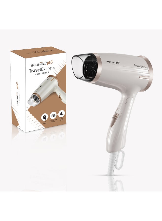 أي كونيك مجفف الشعر آيكونيك ترافيل إكسبريس باللونين الأبيض والذهبي الوردي - Image 2
