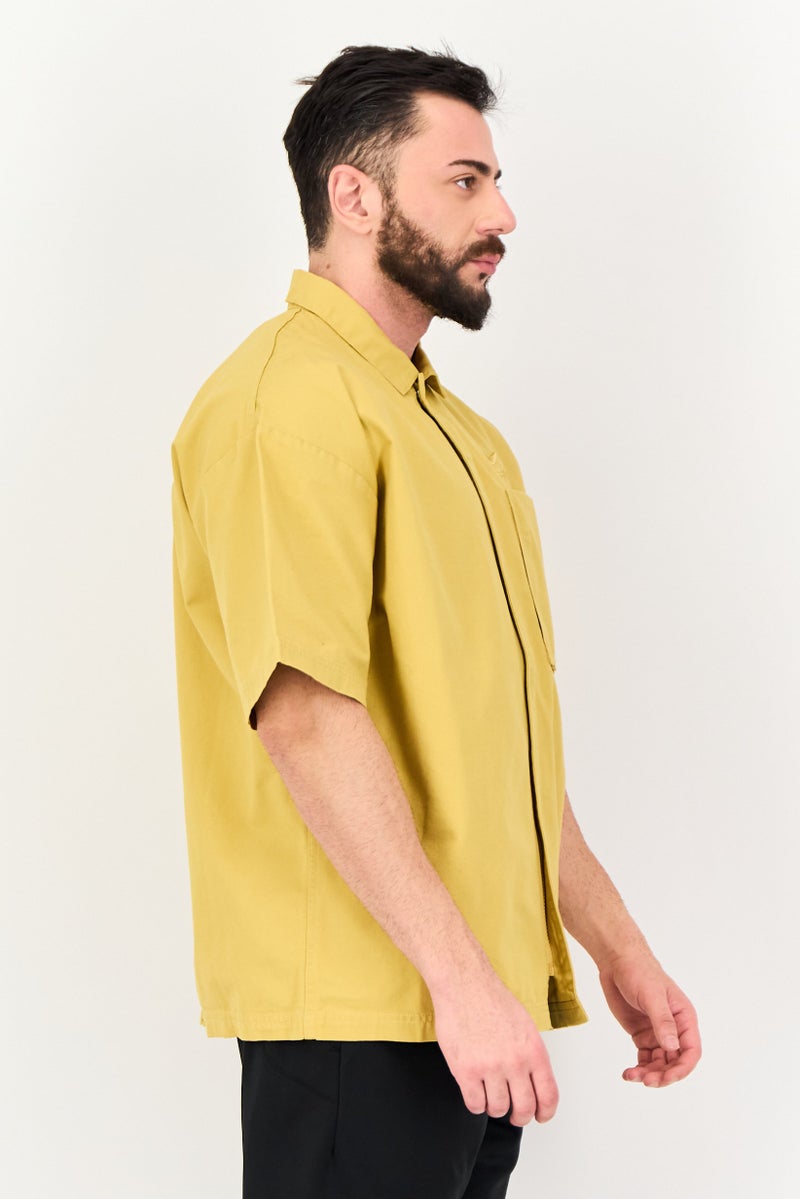 Nike Men Loose Fit Short Sleeve Outdoor Shirt, Mustard - Image 2