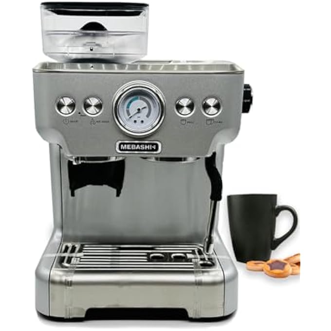 Mebashi Espresso Coffee Machine With Integrated Grinder 27L Capacity 20 Bar Pressure Stainless Steel MeCcm2057 13601620W - Image 5