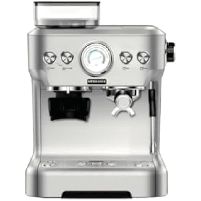 Mebashi Espresso Coffee Machine With Integrated Grinder 27L Capacity 20 Bar Pressure Stainless Steel MeCcm2057 13601620W - Image 1