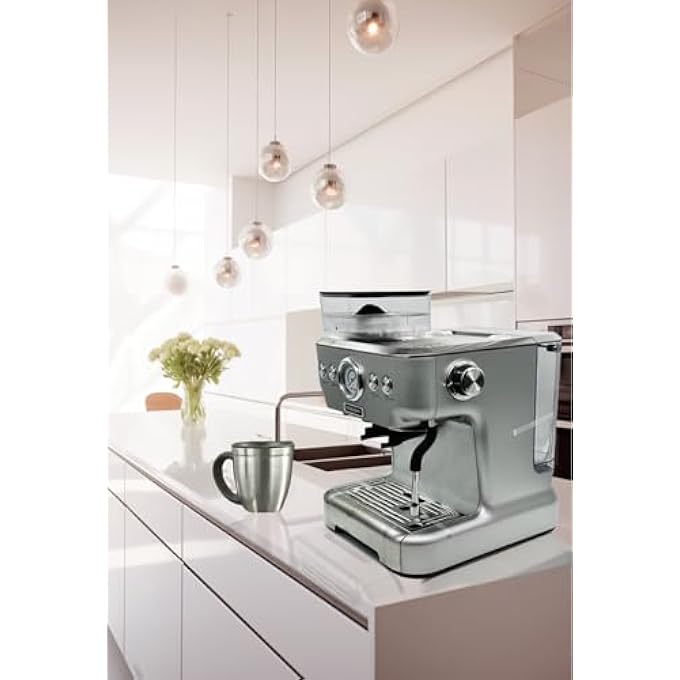 Mebashi Espresso Coffee Machine With Integrated Grinder 27L Capacity 20 Bar Pressure Stainless Steel MeCcm2057 13601620W - Image 2