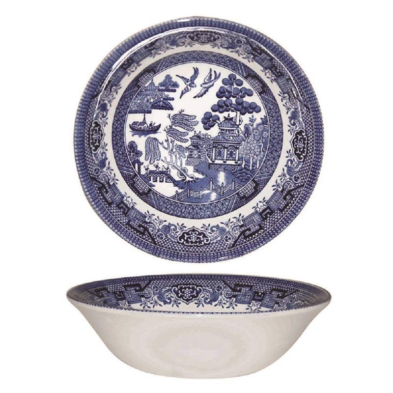 Churchill Blue Willow Fine China Earthenware Oatmeal Bowl 6 Set Of 6 Made In England
