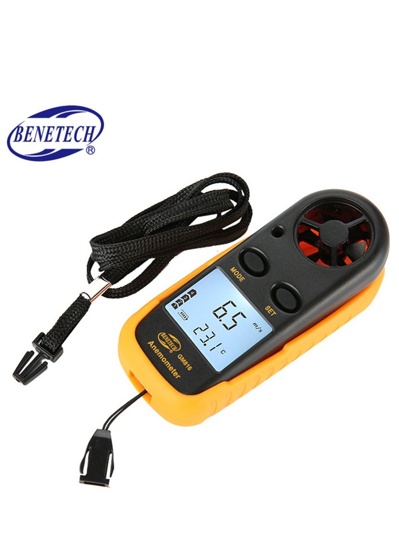 Digital Anemometer Handheld Wind Speed Meter Gauge Accurately Measure Wind Temperature Speed Backlight LCD Digital Weather Meter , Wind Speed Measuring Instrument