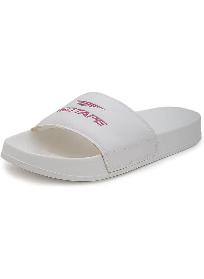 Red Tape Women White Sliders - Image 1