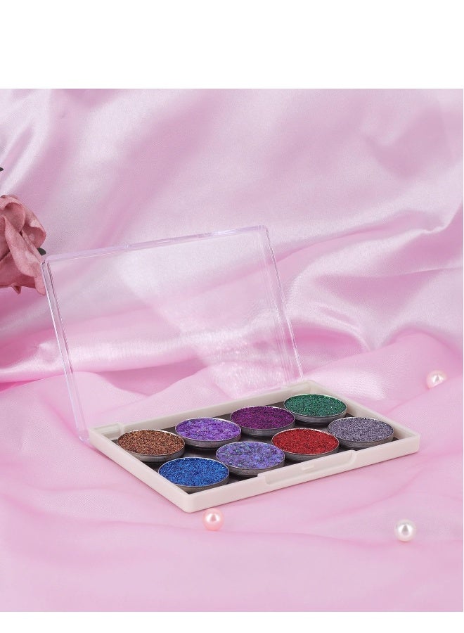 Generic Magnetic Palette, 5 Pack Eyeshadow Pan Cosmetics Dispensing Storage Box, 4.37" x 3.03” Magnetic Empty Palette with Divider, for DIY Eyeshadow Lipstick Blush Powder ment, White  - Image 5